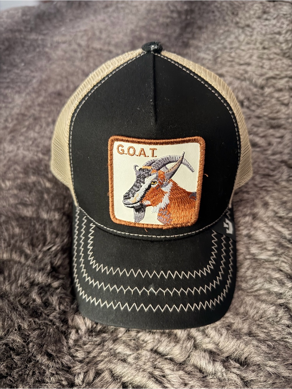 Goorin Bros G.O.A.T. Patch Trucker Hat - Black/Tan